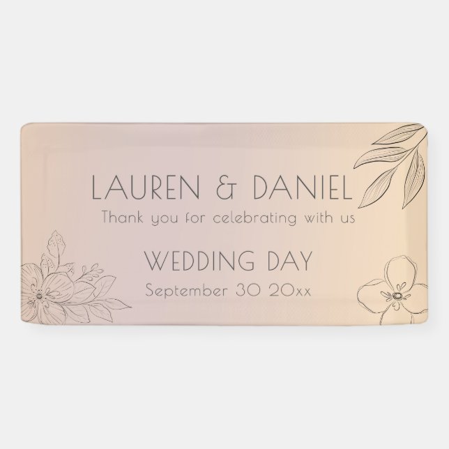 Minimalist Pastel Ombre Wedding Banner  (Horizontal)