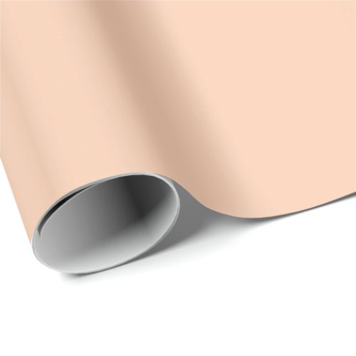 Minimalist pastel peach solid plain elegant gift wrapping paper