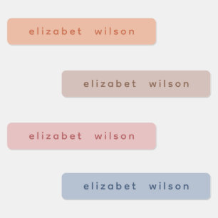 Minimalist Pastel Personalized Name Tag Labels