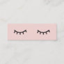 Minimalist pastel pink cute eyelashes illustration mini business card