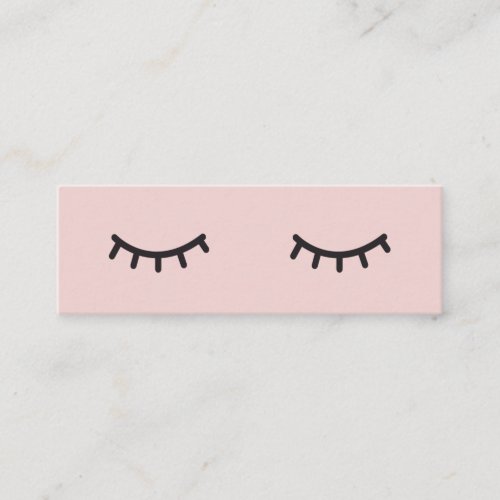 Minimalist pastel pink cute eyelashes illustration mini business card