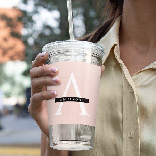 Minimalist Pastel Pink Personalized Name Acrylic Tumbler