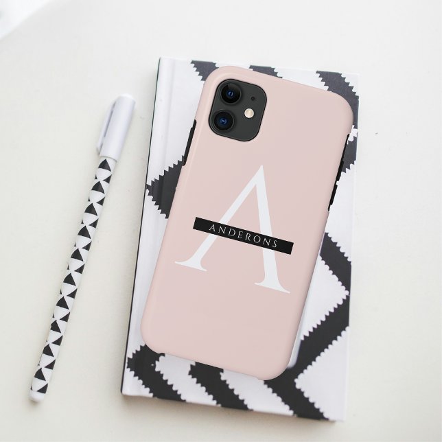 Minimalist Pastel Pink Personalized Name Case-Mate iPhone Case (Creator Uploaded)