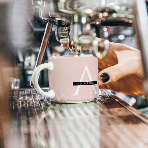 Minimalist Pastel Pink Personalized Name Espresso Cup