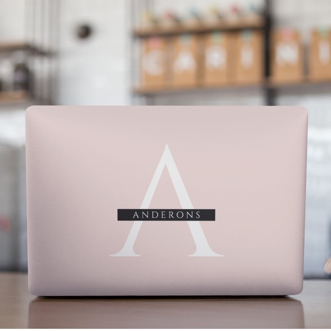 Minimalist Pastel Pink Personalized Name HP Laptop Skin (Creator Uploaded)