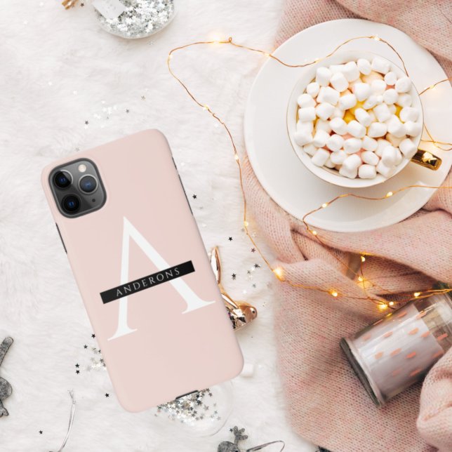 Minimalist Pastel Pink Personalized Name iPhone Case (Creator Uploaded)