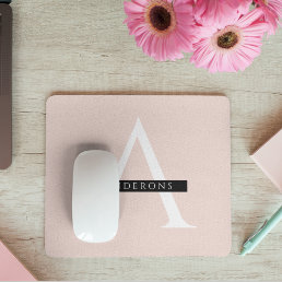 Minimalist Pastel Pink Personalized Name Mouse Pad