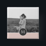 Minimalist Pastel Pink Personalized Name & Photo Button<br><div class="desc">Minimalist Pastel Pink Personalized Name & Photo</div>