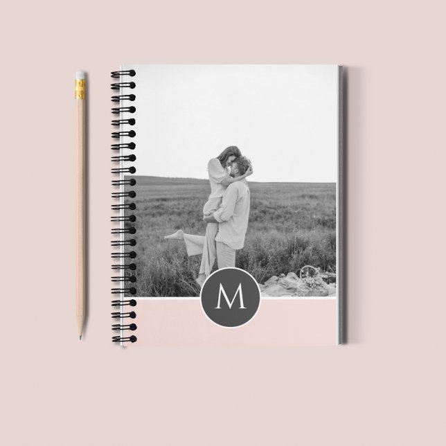 Minimalist Pastel Pink Personalized Name & Photo Notebook (Creator Uploaded)