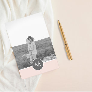Minimalist Pastel Pink Personalized Name & Photo Post-it Notes