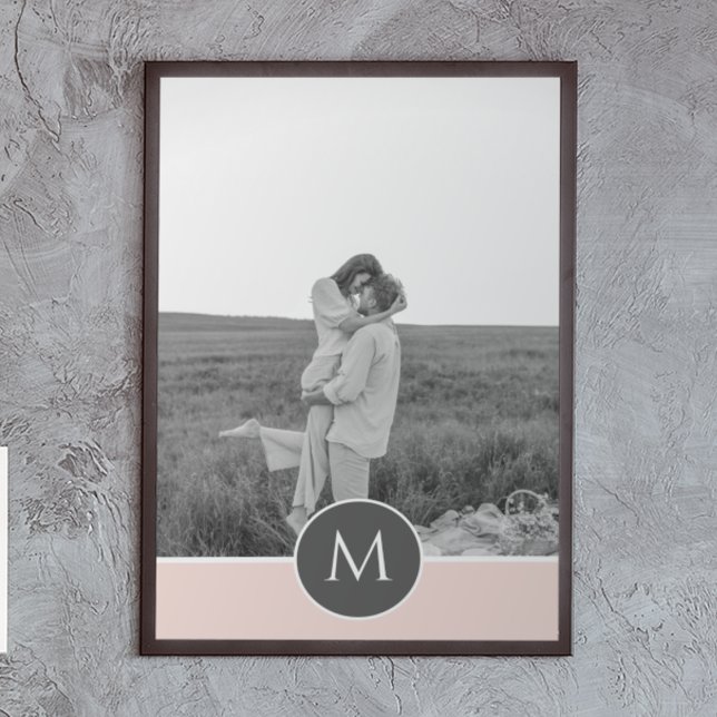 Minimalist Pastel Pink Personalized Name & Photo Poster (Creator Uploaded)