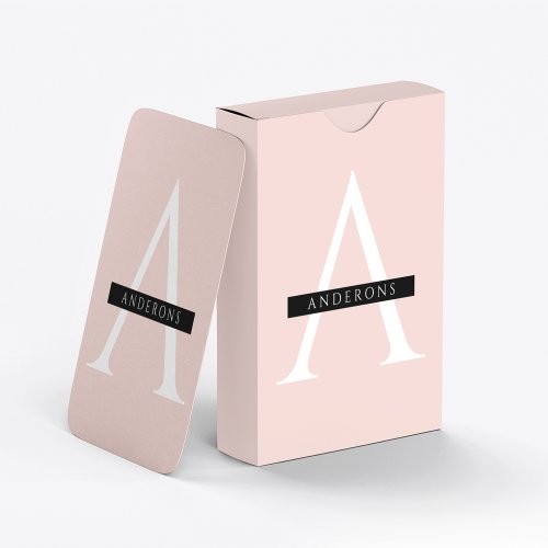 Minimalist Pastel Pink Personalized Name Poker Cards