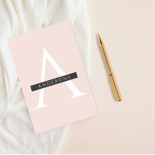 Minimalist Pastel Pink Personalized Name Post-it Notes