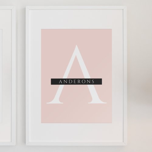 Minimalist Pastel Pink Personalized Name Poster