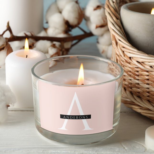 Minimalist Pastel Pink Personalized Name Rectangular Sticker (Creator Uploaded)