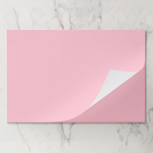 Minimalist pastel pink solid plain paper placemats