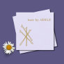 Minimalist Pastel Purple Gold Bobby Pins Hair Square Business Card