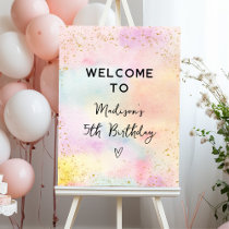 Minimalist Pastel Rainbow Gold Birthday Welcome Foam Board