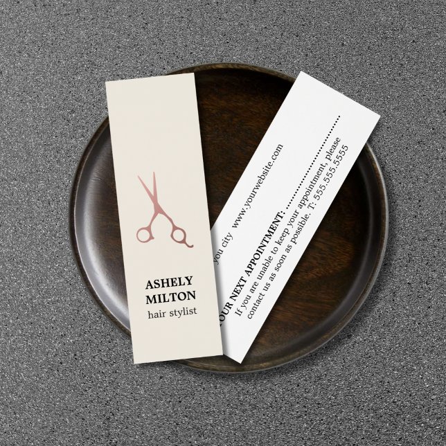 Minimalist Pastel Rose Gold Scissors Hair Salon (Creator Uploaded)