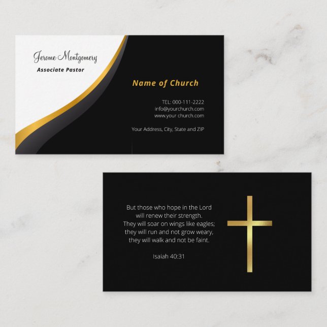 Minimalist Pastor Business Card (Front/Back)