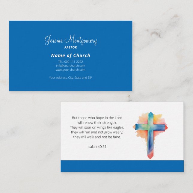 Minimalist Pastor Business Card (Front/Back)