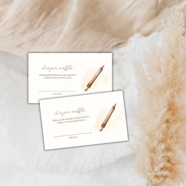 Minimalist Pastry Chef Diaper Raffle Baby Shower  Enclosure Card (Minimalist Pastry Chef Diaper Raffle Baby Shower Enclosure Card)