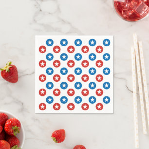 Minimalist Patriotic Stars Pattern Paper Napkins