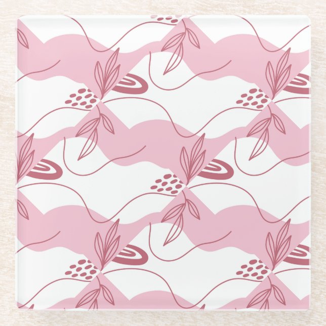 Minimalist Pattern Glass Coaster (Front)