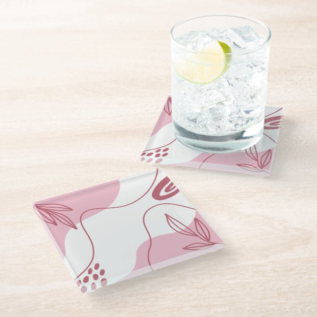 Minimalist Pattern Glass Coaster (Angled)