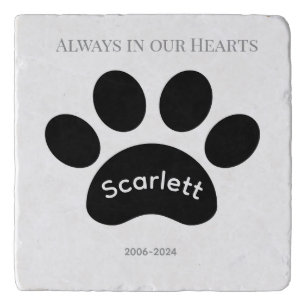 Minimalist Paw Print Memorial Trivet