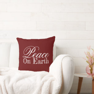 Minimalist Peace on Earth Holiday Decor Throw Pillow