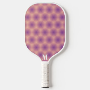 Minimalist Peach and Purple Modern Monogram Pickleball Paddle