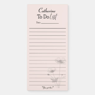 Minimalist Peach Floral To Do List Pad