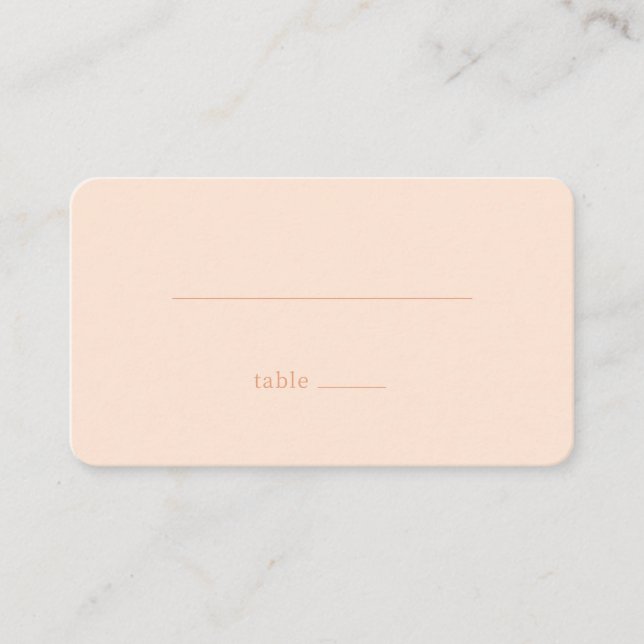 Minimalist Peach Line Place Card (Front)
