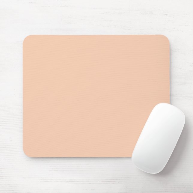 Minimalist peach pastel solid plain simple elegant mouse pad (With Mouse)
