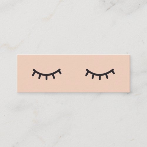 Minimalist peach pink cute eyelashes illustration mini business card