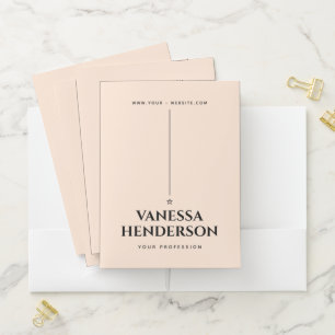Minimalist peach pocket folder