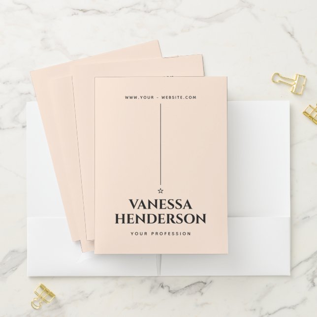 Minimalist peach   pocket folder (In Situ)