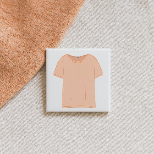 Minimalist Peach Tee Illustration  Button (Creator Uploaded)