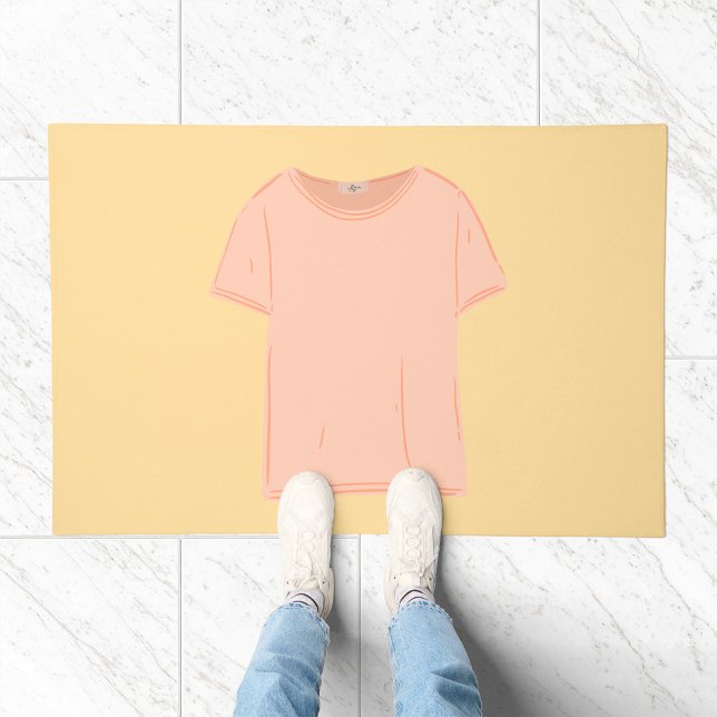 Minimalist Peach Tee Illustration  Doormat (Creator Uploaded)