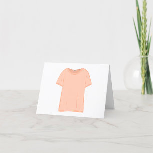 Minimalist Peach Tee Illustration Letterpress Thank You Card