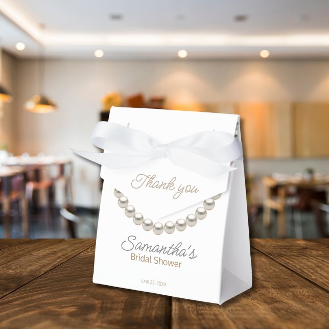 Minimalist Pearl Bridal Shower  Favor Boxes (Creator Uploaded)