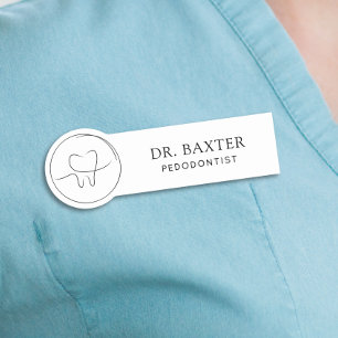 Minimalist Pedodontist Name Tag
