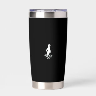 Minimalist Penguin Line Art Winter Wave Modern Aes Insulated Tumbler