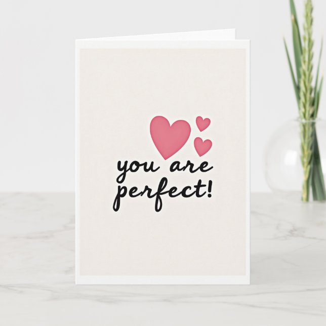 Minimalist Perfect Hearts Card (Front)