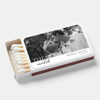 Minimalist Perfect Match Photo Wedding Matchbox