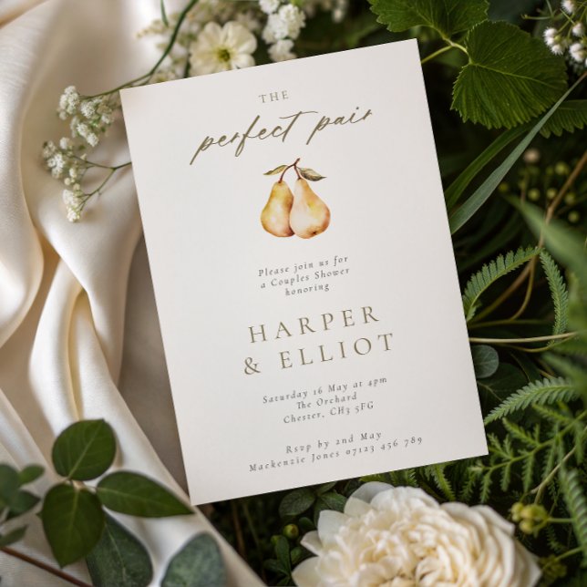 Minimalist Perfect Pair Botanical Couples Shower Invitation (Creator Uploaded)