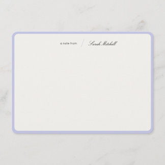 Minimalist Periwinkle Personalized Script Rounded Note Card
