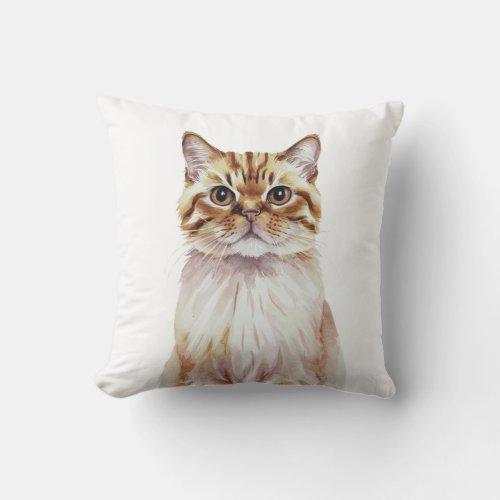 Minimalist Persian Cat Inspired  Throw Pillow