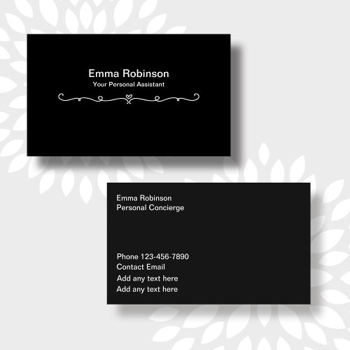 Minimalist Personal Concierge Assistant Business Card